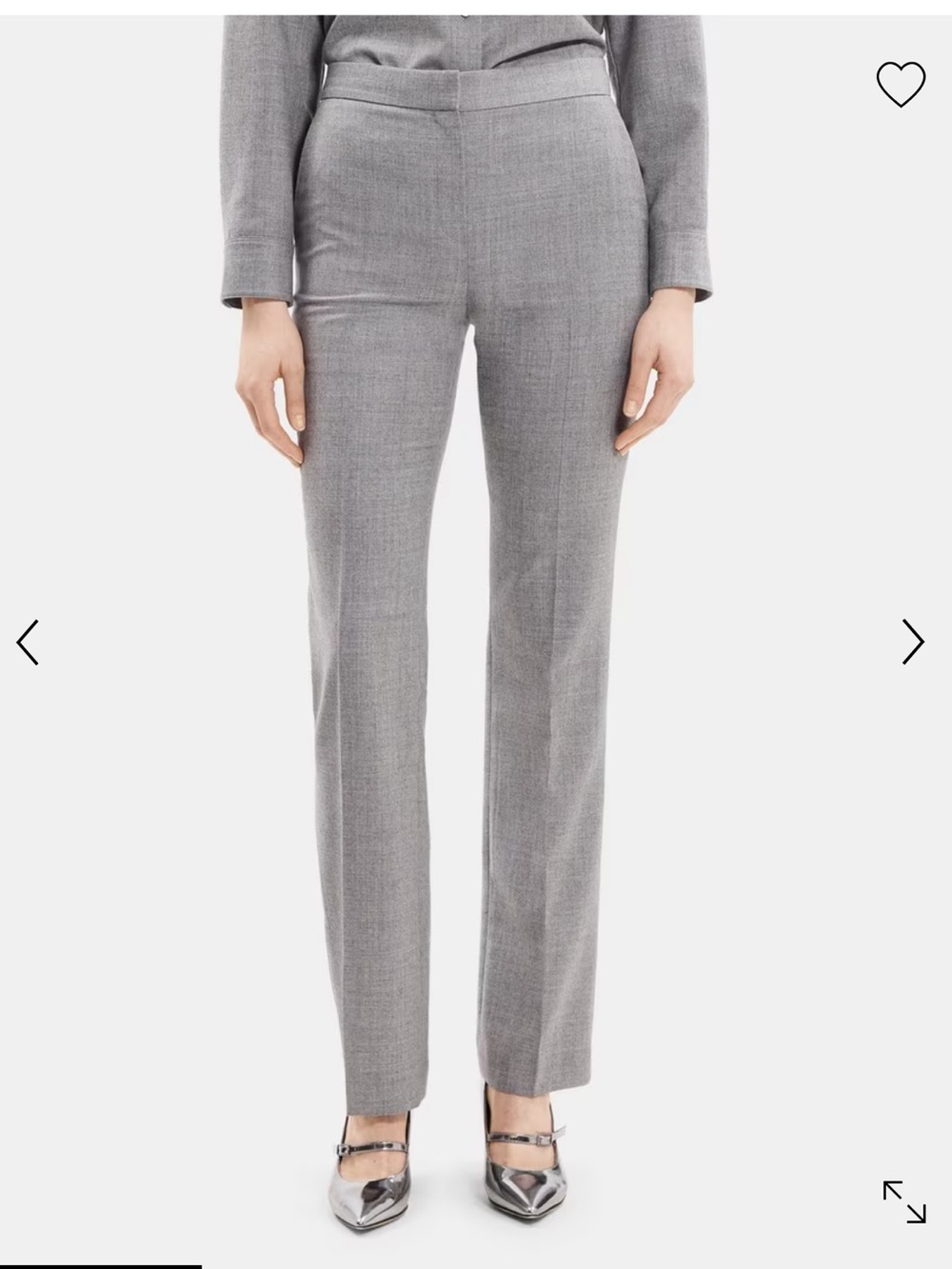 Theory Mélange Sleek Flannel Pants - Gray